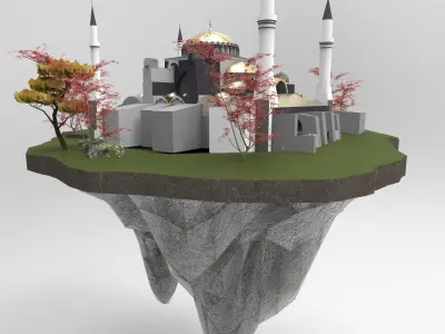 Flying Hagiashopia 3D model