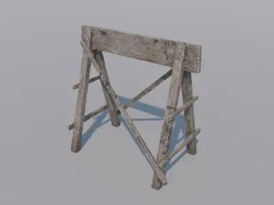 Old Wooden Scaffolding  - Game-Ready PBR Asset Low-poly 3D model