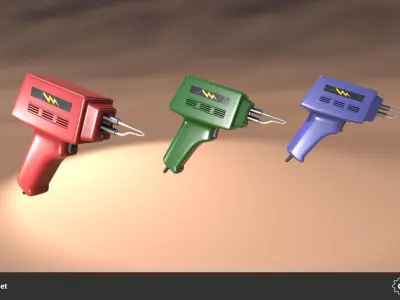 Soldering Gun Set Low-poly 3D model