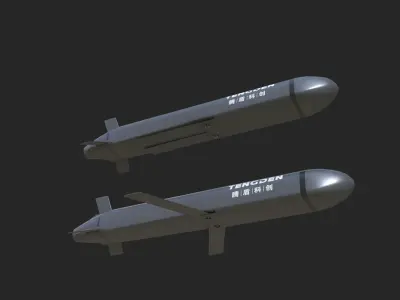 TS20 TS-20 Stealth cruise missile Patrol missile Low-poly 3D model