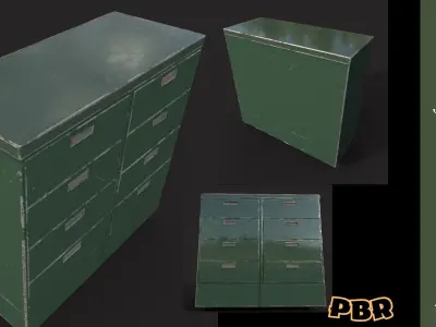 Militar Cabinet Modelo 3D Low-poly 3D model