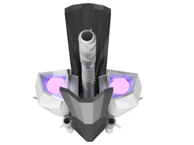 Sniper Spaceship 3D Spaceship Sci-Fi Game Model 3D 3D model