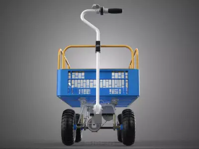 ELECTRIC CRATE TRAY SAFETY RAILS CART CONSTRUCTION BUILDING SITE 3D model