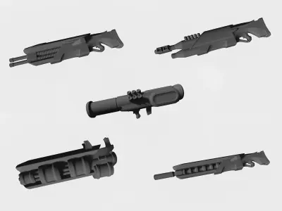 Firearms from future 3D print model