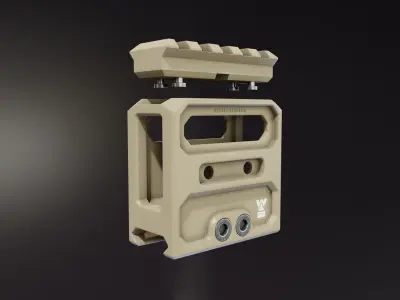 Kastle Picatinny Riser Low-poly 3D model
