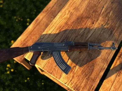 AK-47 Game Asset Free low-poly 3D model