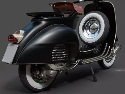 Vespa Standard Classic Scooter - High-Poly 3D Model 3D model