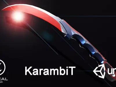 Knife Karambit Low-poly 3D model