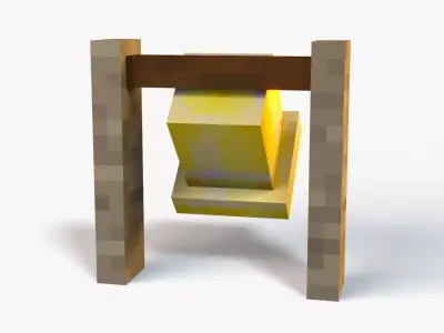 Minecraft Bell Rig Low-poly 3D model