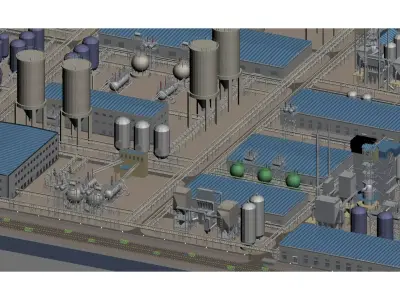 modernized chemical plant 3D model