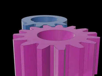 Shaved gear intermittent mechanism 3D model
