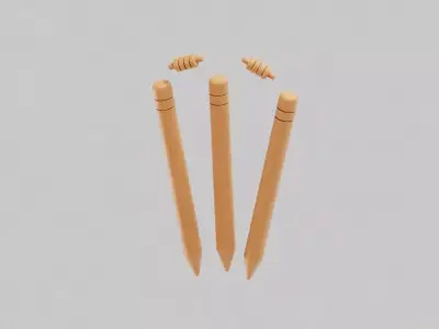 Cricket Stumps Low-poly 3D model