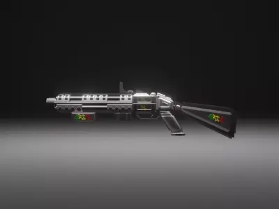 Shotgun Low-poly 3D model 3