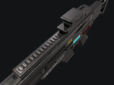 3D SciFi Rifle model 3D model