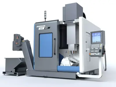 Doosan Milling  CNC Machine Rigged 3D model