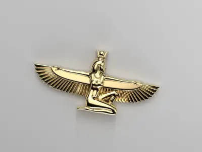 Winged Isis Godess necklace 3D print model