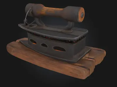 Antique Coal Iron  A Glimpse Into the Past of Household Tools 3D model