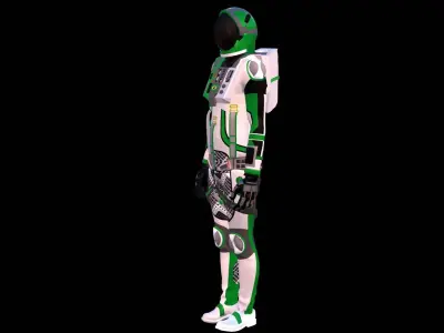 Astronaut Spacesuit Brazil Low-poly 3D model