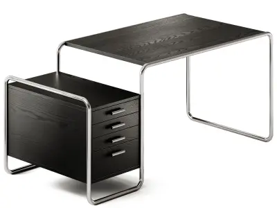 Thonet Writing desk S 285 and Chair S 64 PV 3D model