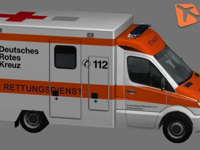 Mercedes-Benz Sprinter Medical Low-poly 3D model