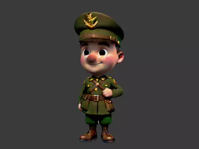 World War II Soldier Low-poly 3D model get