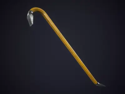 Steel Crowbar Low-poly 3D model