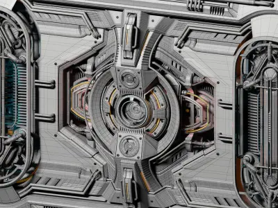 Sci-Fi Kitbash - Futuristic Panel 3 - Mega Element 3D model