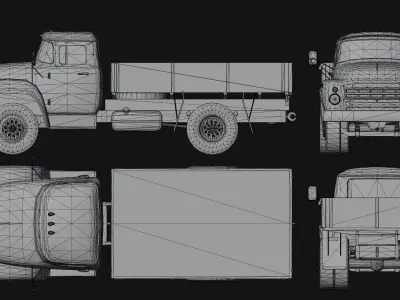 Soviet Truck Low-poly 3D model