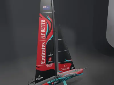  AC75 New Zealand Taihoro America Cup race yacht 3D model hydrofoil 