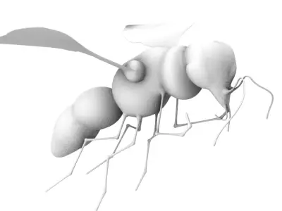 Wasp ruby-tailed 3D model