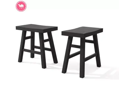 Leiden Charcoal Stool Low-poly 3D model