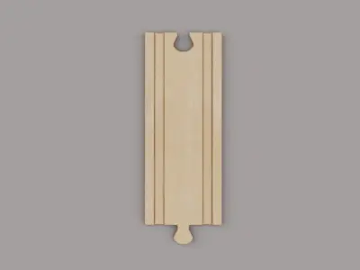Wooden Toy Train - Track Straight - Game Ready Low-poly 3D model Free low-poly 3D model