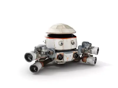 Futuristic Drone Model Pack with Advanced Detailing Low-poly 3D model