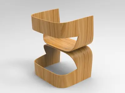 Endustrial Chair Low-poly 3D model