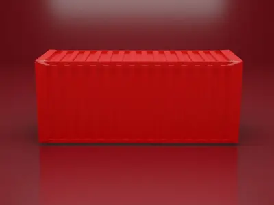 Shipping Container 20ft Low-poly 3D model purchase