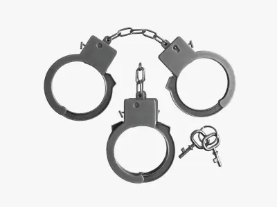 Handcuffs pair of Low-poly 3D model