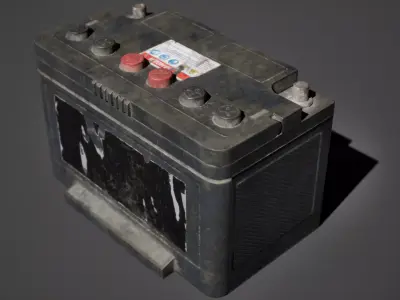 Car Battery Low-poly 3D model