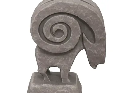 Ram abstract stone statues Low-poly 3D model