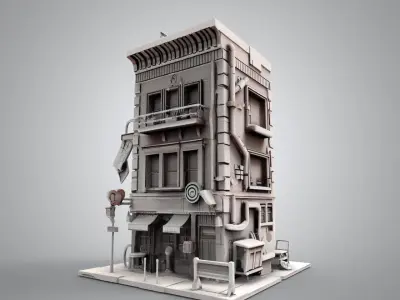 Shop buildings 3D print model