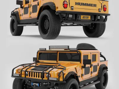 Hummer H1 rugged 3D model
