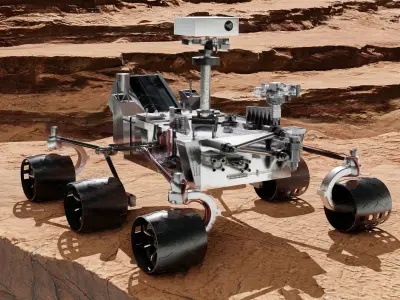Mars rover and planet surface 3D model 3D Model Pack