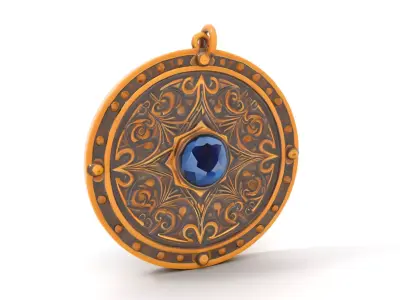 Medieval Ornate Amulet model pack Low-poly 3D model