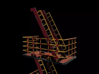 Fire escape stairs 3D model purchase