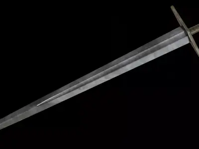 Realistic Medieval Knightly Sword Low-poly 3D model