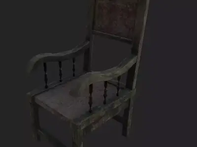 Chair for a horror game low-poly Low-poly 3D model