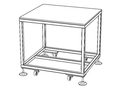 Mobile Steel Workbench WL89 3D model