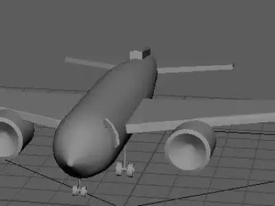  3D CAD Model of a Wide-Body Airliner Likely Boeing 777 Low-poly 3D model