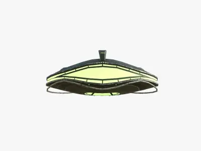 Alien Spaceship UFO D05 Dark Green - Sci Fi Spacecraft Design Low-poly 3D model