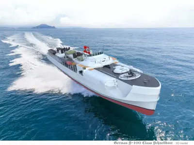 German S-100 Class Schnellboot 3D model