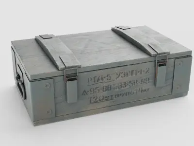 Military grenade box Low-poly 3D model